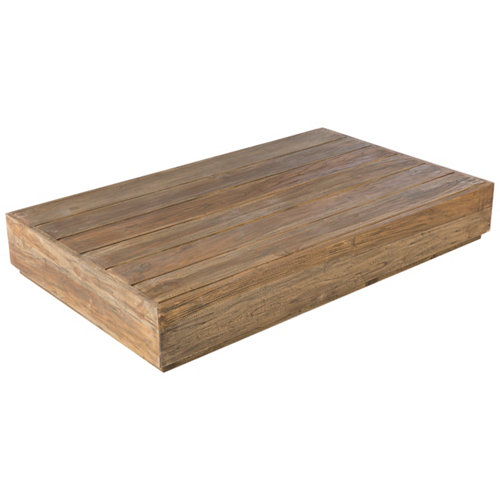 Mesa de jardín baja de madera bahía marrón de 80x20x130 cm