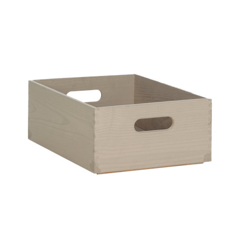 Caja basic madera bl 15x30x20cm con asas