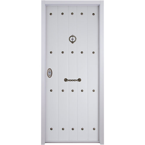 Puerta de entrada acorazada 3101 2 cuadros izquierda blanco/blanco de 90x209 cm 26 Puerta de entrada acorazada blanco rústica de apertura derecha de 89x206 cm