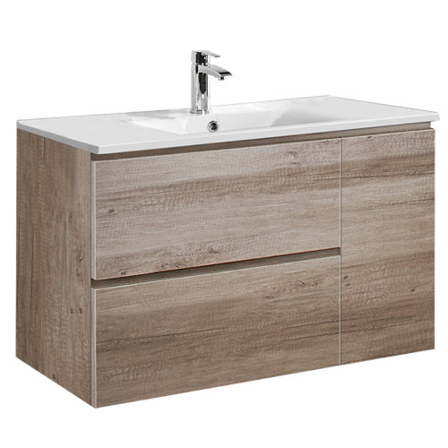 Conjunto mueble baño anaheim roble 85x48 cm