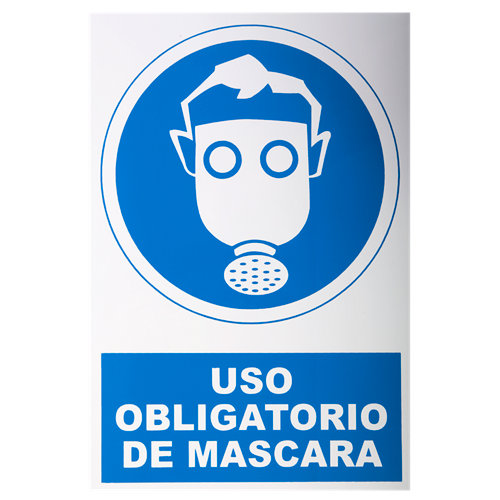 Cartel mascara obligatoria 34x23cm