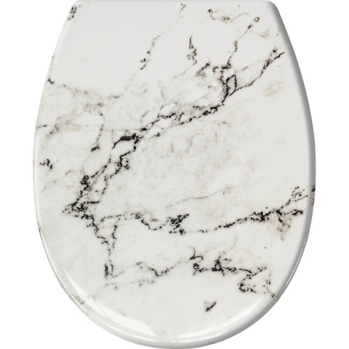 Tapa wc amortiguada marble gris / plata