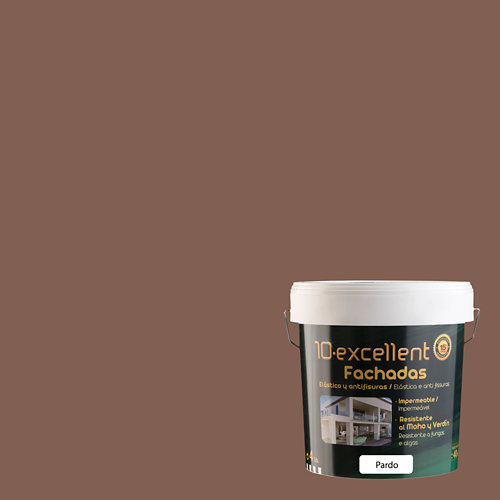 Pintura para fachadas elastica 10excellent pardo mate 4l