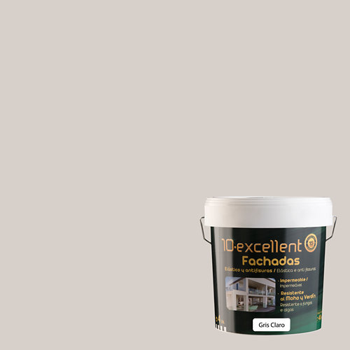 Pintura para fachadas elast. 10excellent gris claro mate 4l