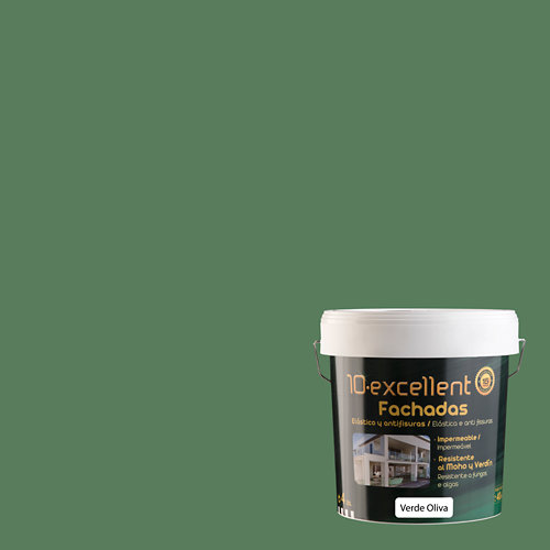 Pintura para fachadas elastica 10excellent cuero mate 15l de la marca EXCELLENCE en acabado de color Verde fabricado en Varios, ver descripción