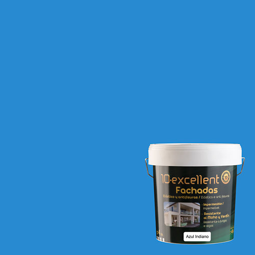 Pintura para fachadas elastica 10excellent azul indiano 4l