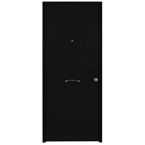 Puerta de entrada metálica izquierda negro de 93x209.5 cm