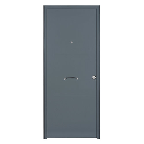 Puerta de entrada metálica izquierda gris de 93x209.5 cm