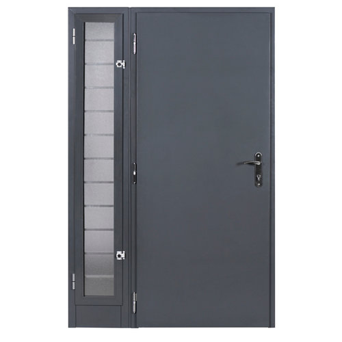 Puerta dalí blanco de apertura derecha de 62.50 cm 26 Puerta de entrada metálica derecha gris de 93x209.5 cm