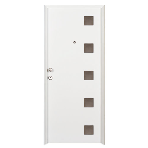 Puerta niza roble de apertura izquierda de 82.50 cm 26 Puerta de entrada metálica derecha blanco de 93x209.5 cm