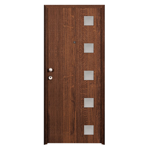 Suelo laminado artens forte nuiza mod000 color gris sin biseles, 7mm 23 Puerta de entrada metálica derecha roble de 93x209.5 cm