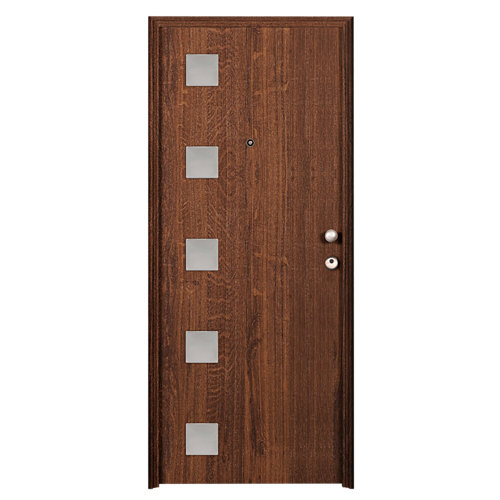 puerta niza roble de apertura izquierda de 145 cm 23 Puerta de entrada metálica izquierda roble de 93x209.5 cm