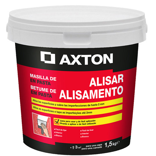 Masilla en pasta para alisar axton de 1,5 kg