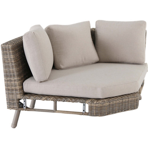 Set sofá y mesa aluminio ratán y vidrio punta cana marrón parte conjunto