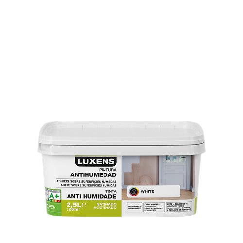 Pintura interior satinado reveton pro 4l 1002-y neutro verdoso muy luminoso 20 Pintura antihumedad luxens 2.5 l blanco