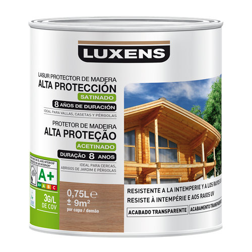 Protector madera exterior larga duración luxens satinado 750 ml roble claro