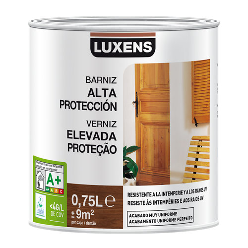 Barniz exterior luxens satinado 750 ml castaño