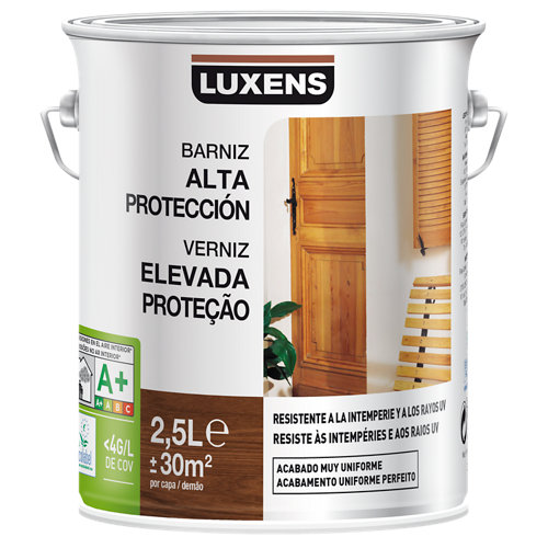 Pintura interior satinado reveton pro 4l 0510-y50r melocotón muy luminoso 18 Barniz exterior luxens satinado 2.5 l nogal