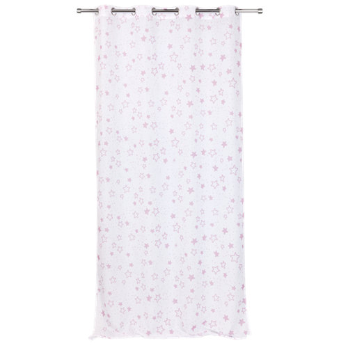 Visillo estrellas con motivo infantil rosa de 260 x 140 cm