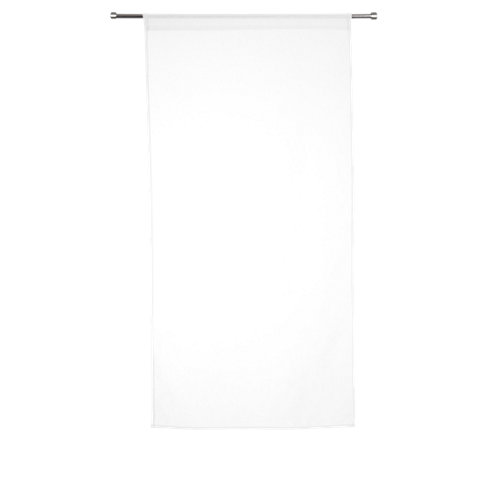 Visillo leo con motivo liso blanco de 120 x 45 cm
