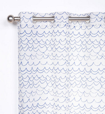 Cortina con ollaos Rena azul 140x270 cm