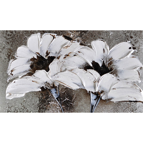 Cuadro artístico para tapa contador 27 x 47 cm flor blanca