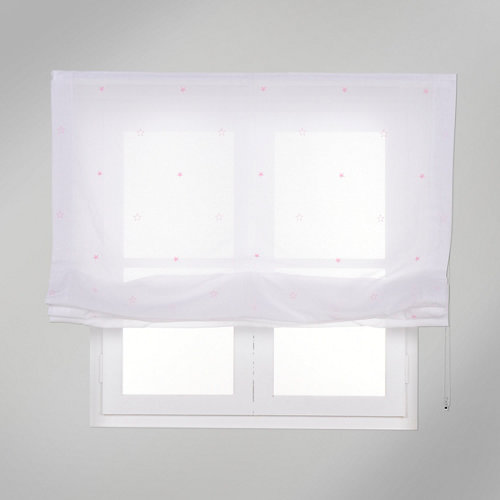 Estor plegable rosa estrellas 90x175 cm