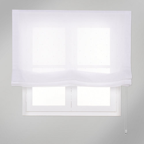 Estor plegable blanco topos 135x175 cm