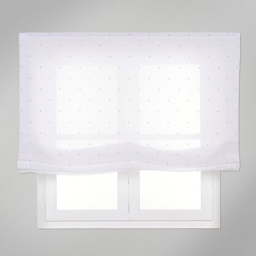 Estor plegable gris topos 90x250 cm