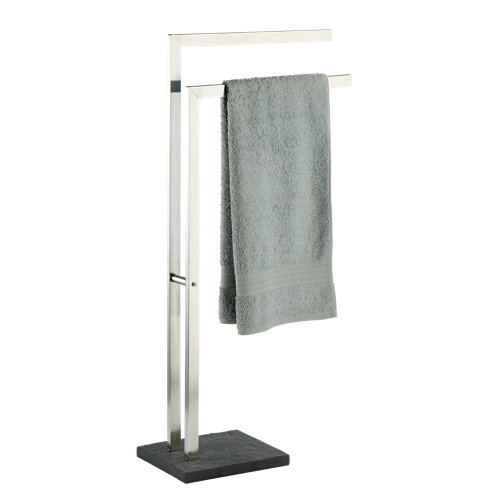 Toallero de pie slate rock gris / plata satinado 43.5x86.5 cm