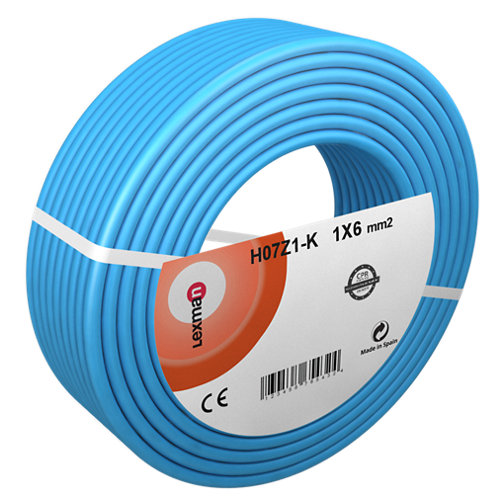 Cable eléctrico lexman h07vz1 azul 6 mm² 50 m