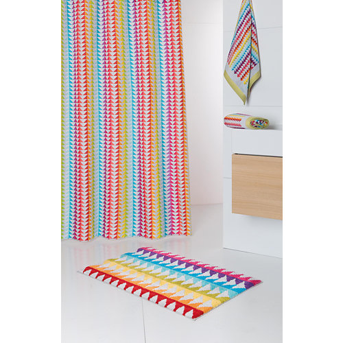 Cortina baño block multicolor poliéster 180x200 cm