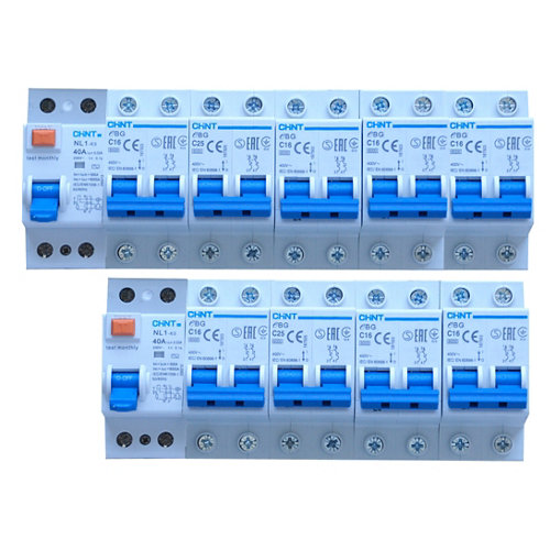 Pack de 9 automáticos magnetotérmicos + diferencial chint