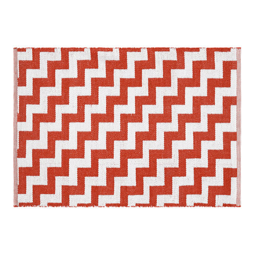 Alfombra de pvc zigzag rojo/blanco 160x230 cm
