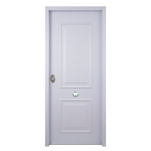 Escalera recta long uso interior ancho total 80 cm acabado blanco/natural 26 Puerta de entrada acorazada serie v 2 cuadros derecha blanco/blanco de 89x206 cm
