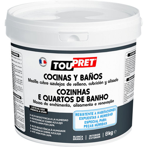 Pintura interior mate luxens 15l 0603-y20r blanco crema muy luminoso 18 Masilla cubre azulejos en pasta toupret 8kg