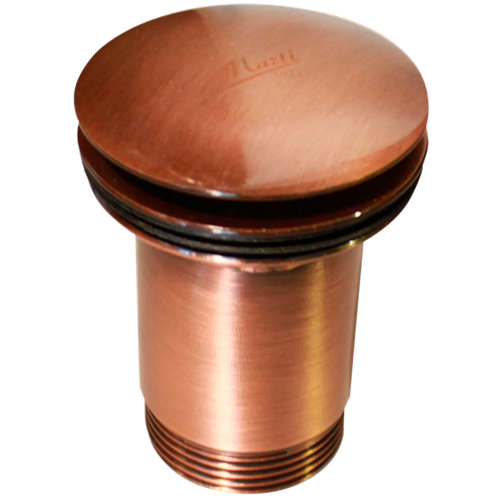 Válvula desagüe lavabo redonda clic-clac cobre