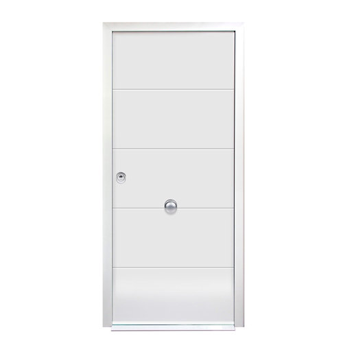 Canto adhesivo melamina blanco 1,9x500 cm 28 Puerta de entrada acorazada 3101 lucerna derecha blanco/blanco de 90x209 cm