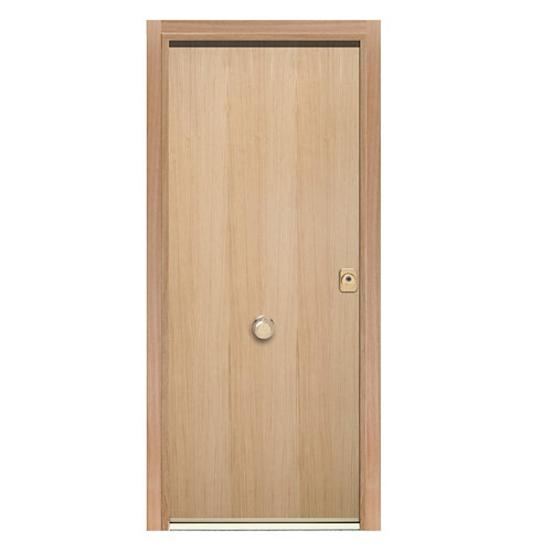 Puerta de entrada acorazada 400 lisa izquierda roble/blanco de 90.3x208 cm