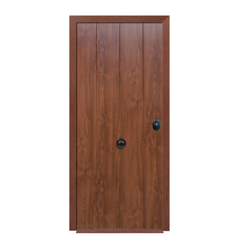 Tablero aglomerado de melamina sapelly 122x244x1,6 cm (anchoxaltoxgrosor) 26 Puerta de entrada acorazada 3101 izquierda nogal/nogal de 90x209 cm