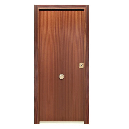 Puerta de entrada acorazada 300 izquierda sapelly/blanco de 90.3x208 cm