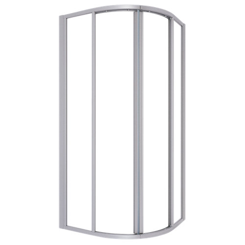 Mampara curva decco 80 x 80 cm plata transparente