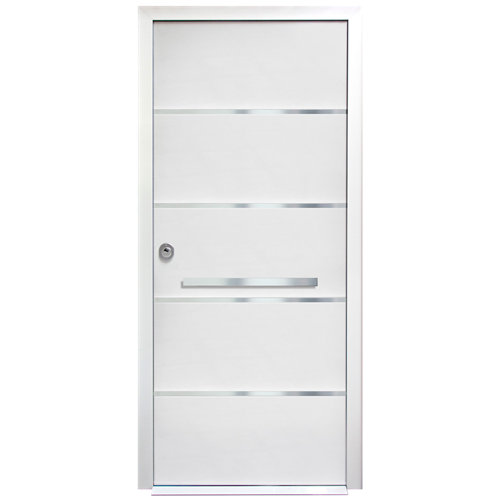 Puerta de entrada acorazada 3101 avia derecha blanco/blanco de 90x209 cm