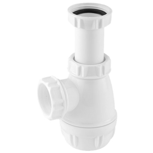 Sifón botella reducido para lavabo 32 mm de ø blanco
