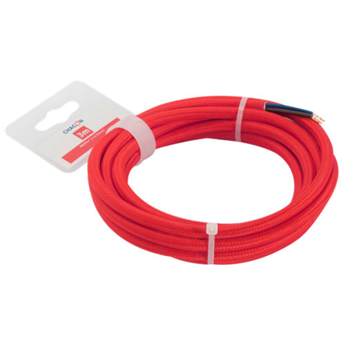 Cable textil chacon h03vv-f 2x0 75 mm² rojo de 3 m