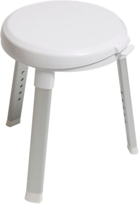 Taburete ajustable de baño blanco