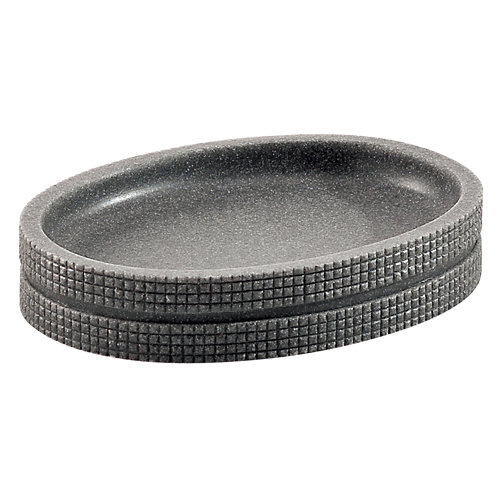 Jabonera petra gris mate de la marca GEDY en acabado de color Gris / plata fabricado en Resina