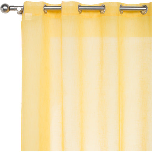 Visillo acabado en ollaos carla liso amarillo de 140 x 280 cm