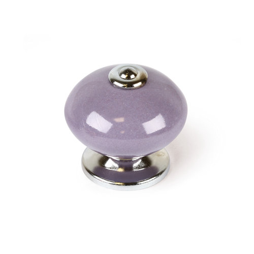 Pomo fabricado en porcelana violeta, medidas: 40x38 mm