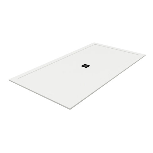 Plato de ducha osaka 160x90 cm blanco de la marca BASINS en acabado de color Blanco fabricado en Piedra